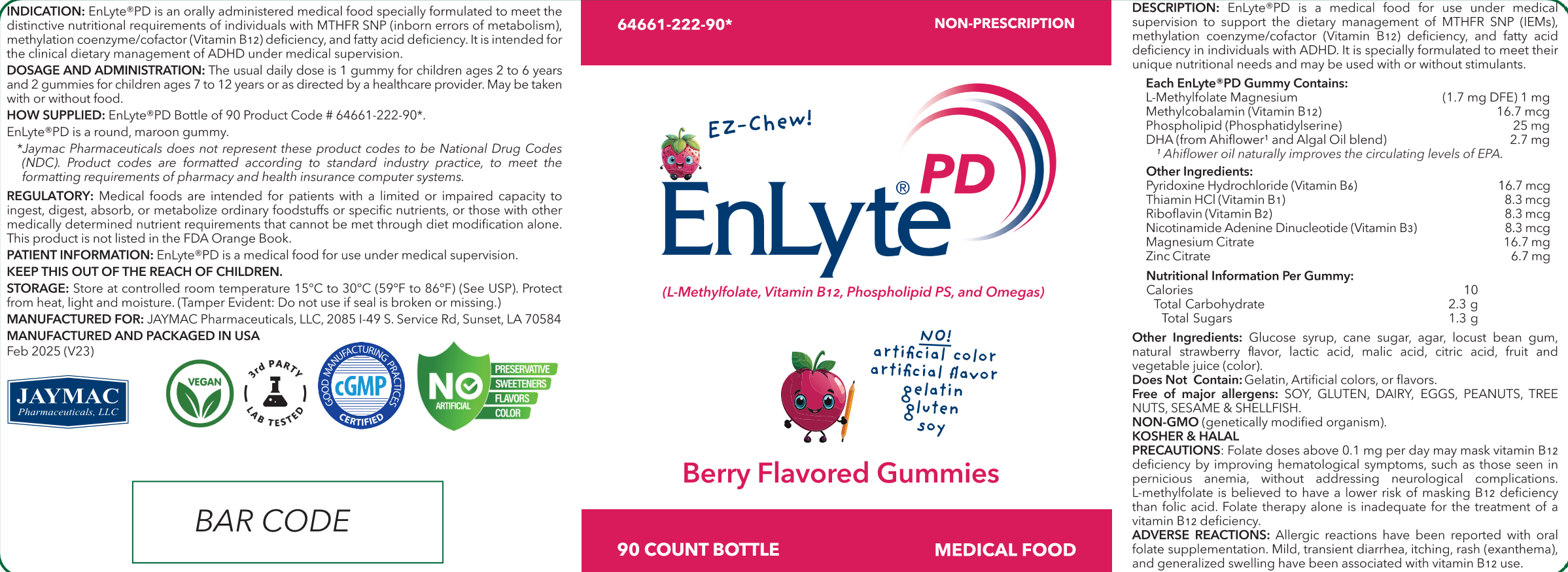 EnLyte PD Gummy supplement bottle label full size
